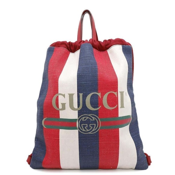 Gucci Handbags - Gucci Backpack Drawstring Canvas Bag